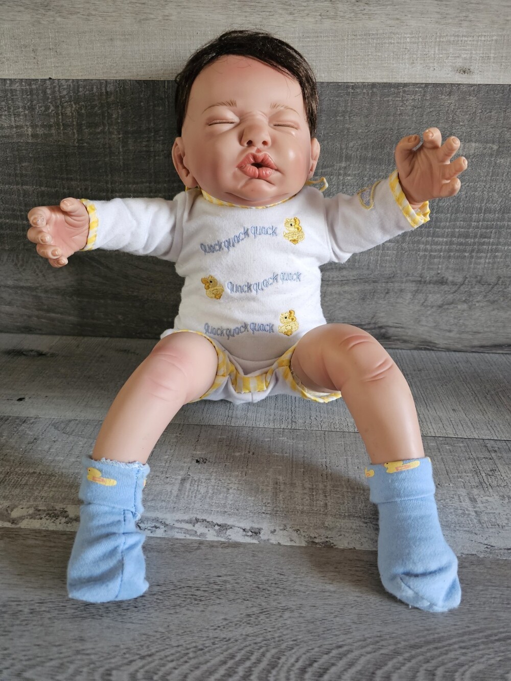 Reborn Baby 18" Cloth Body Silicone Kymberli Durden Doll Newborn Signed Foot